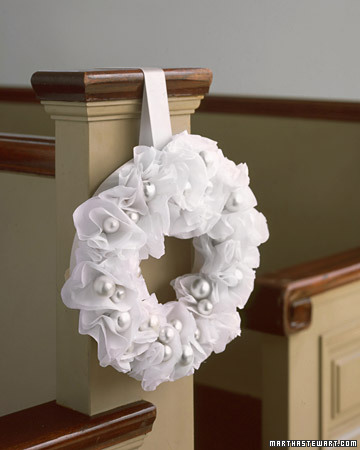 Paper pom wreaths on your pews or on the church doors